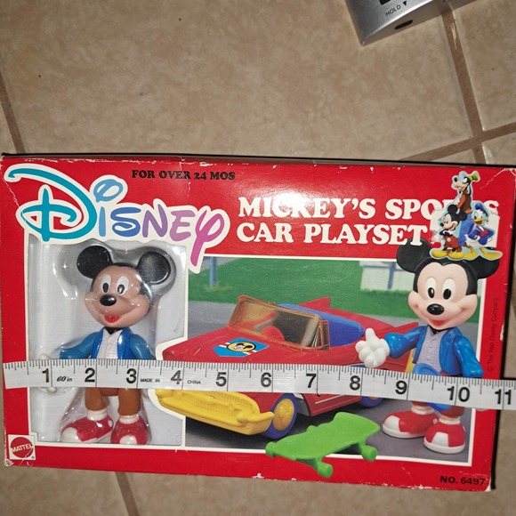 RARE VINTAGE COLLECTIBLE SEALED Mattel Mickey Sportscar Playset No 6497 - Picture 5 of 12